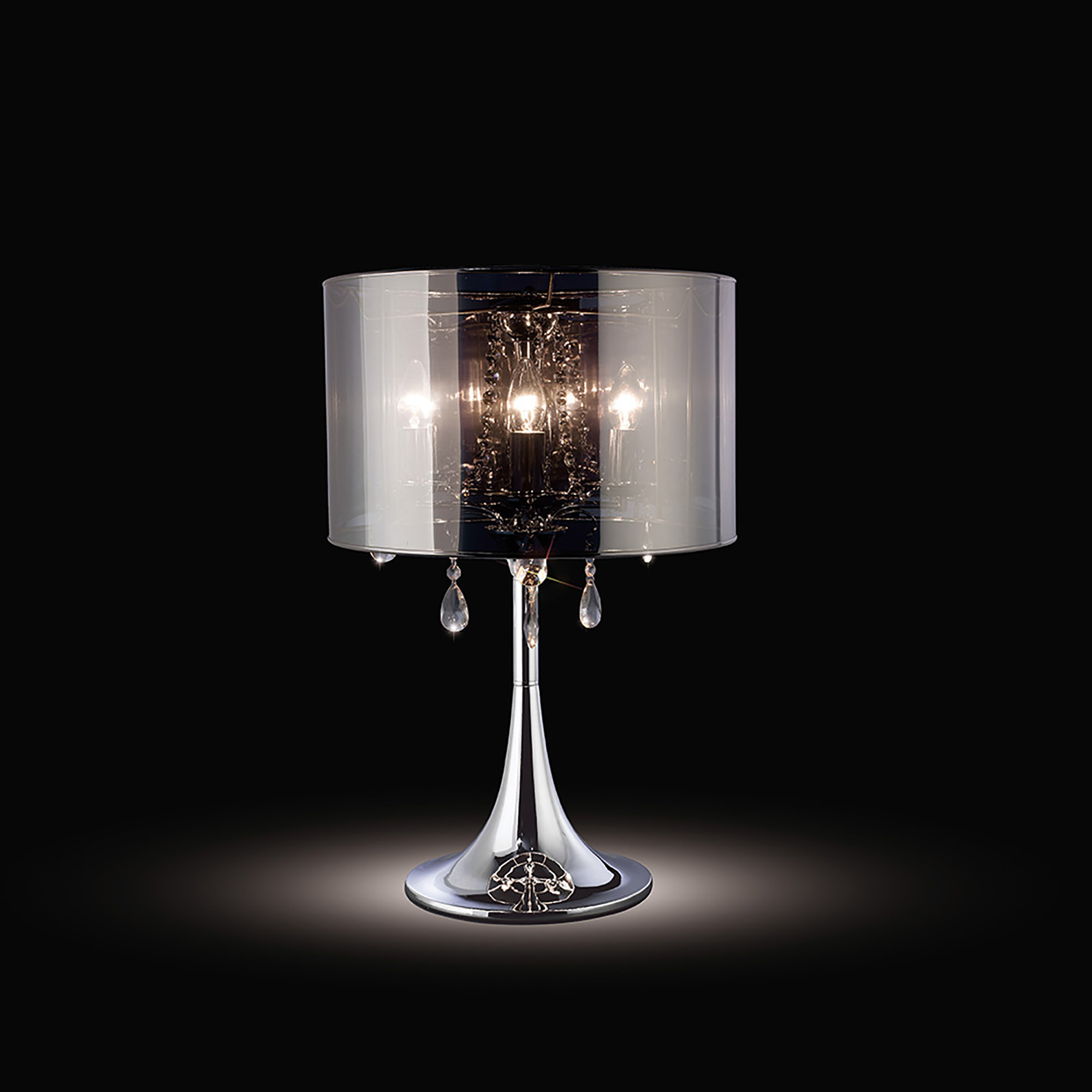 IL30462  Trace Crystal 61.5cm 3 Light Table Lamp
